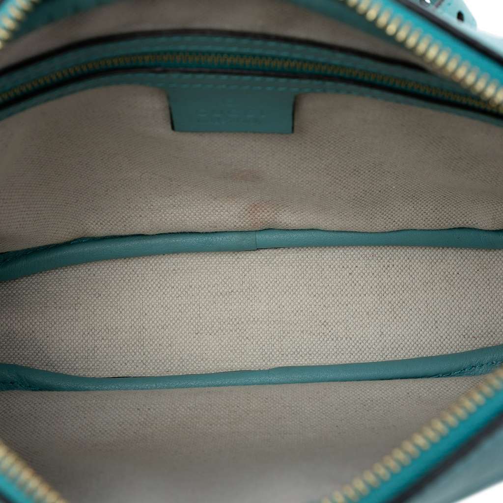 Gucci GG Star Embossed Leather Crossbody Blue Leather Very good - Model View