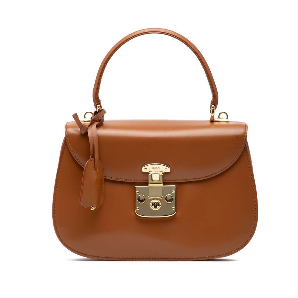Gucci Smooth Calfskin Lady Lock Satchel Brown Leather Very good condition - Front View