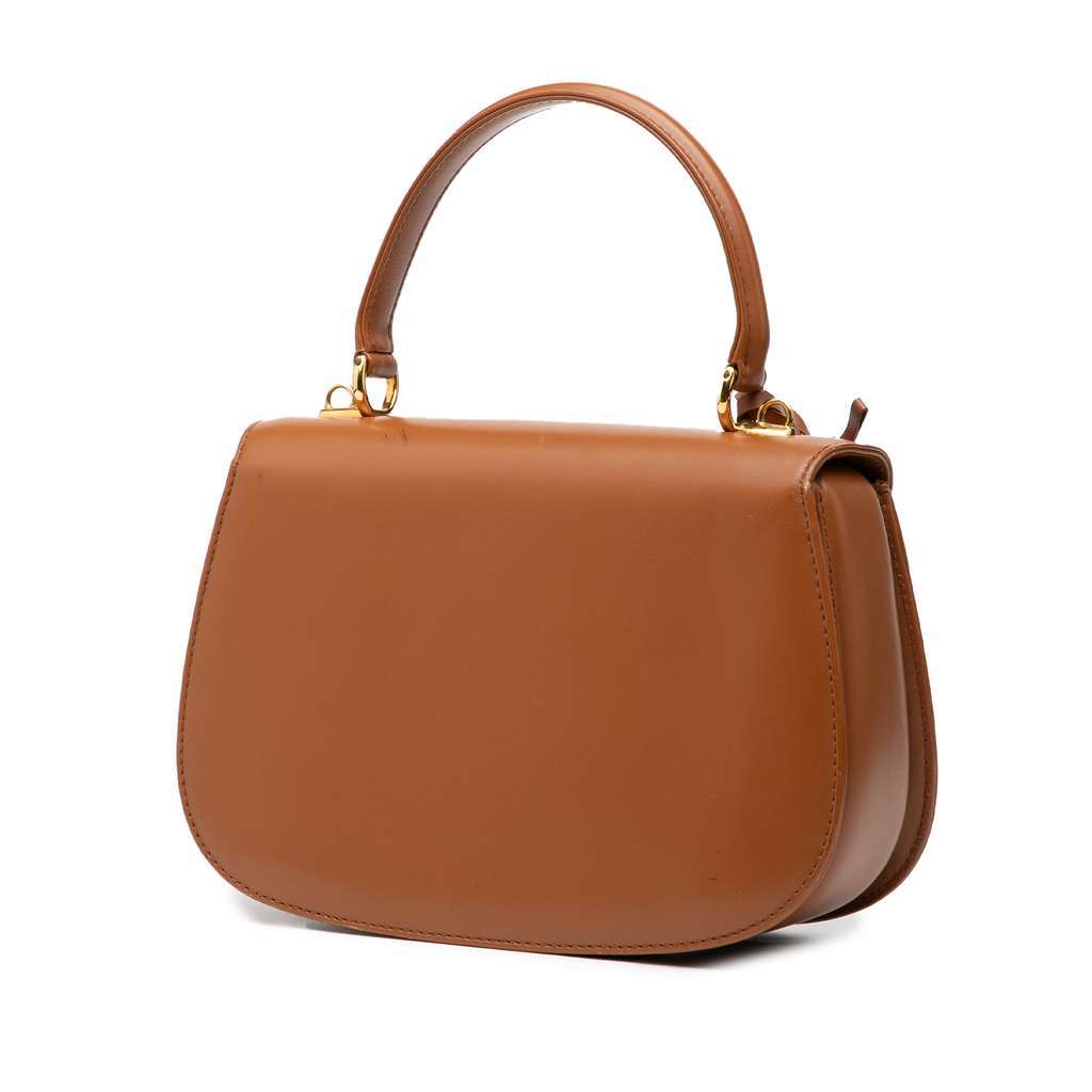 Gucci Smooth Calfskin Lady Lock Satchel Brown Leather Very good condition - Back View