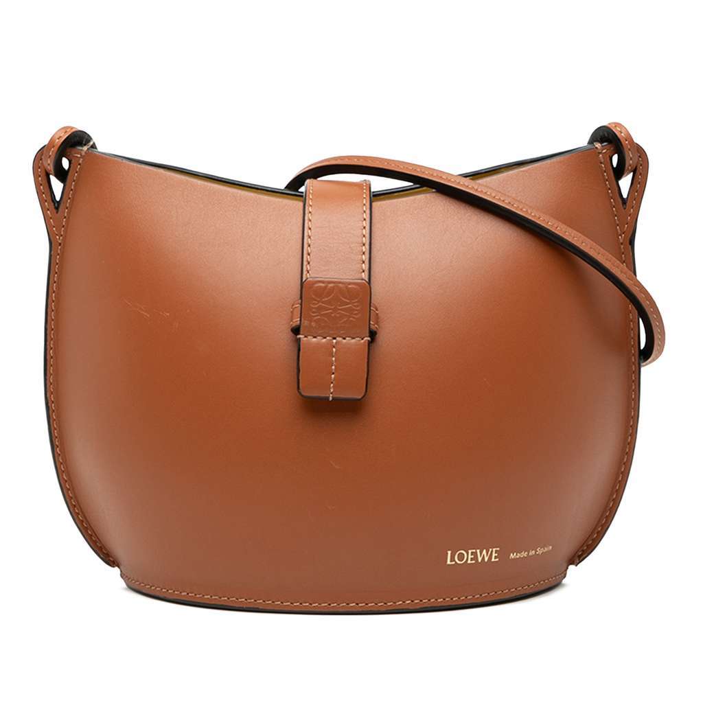 Loewe Leather Molded Bucket Bag Brown Leather Very good condition - Front View