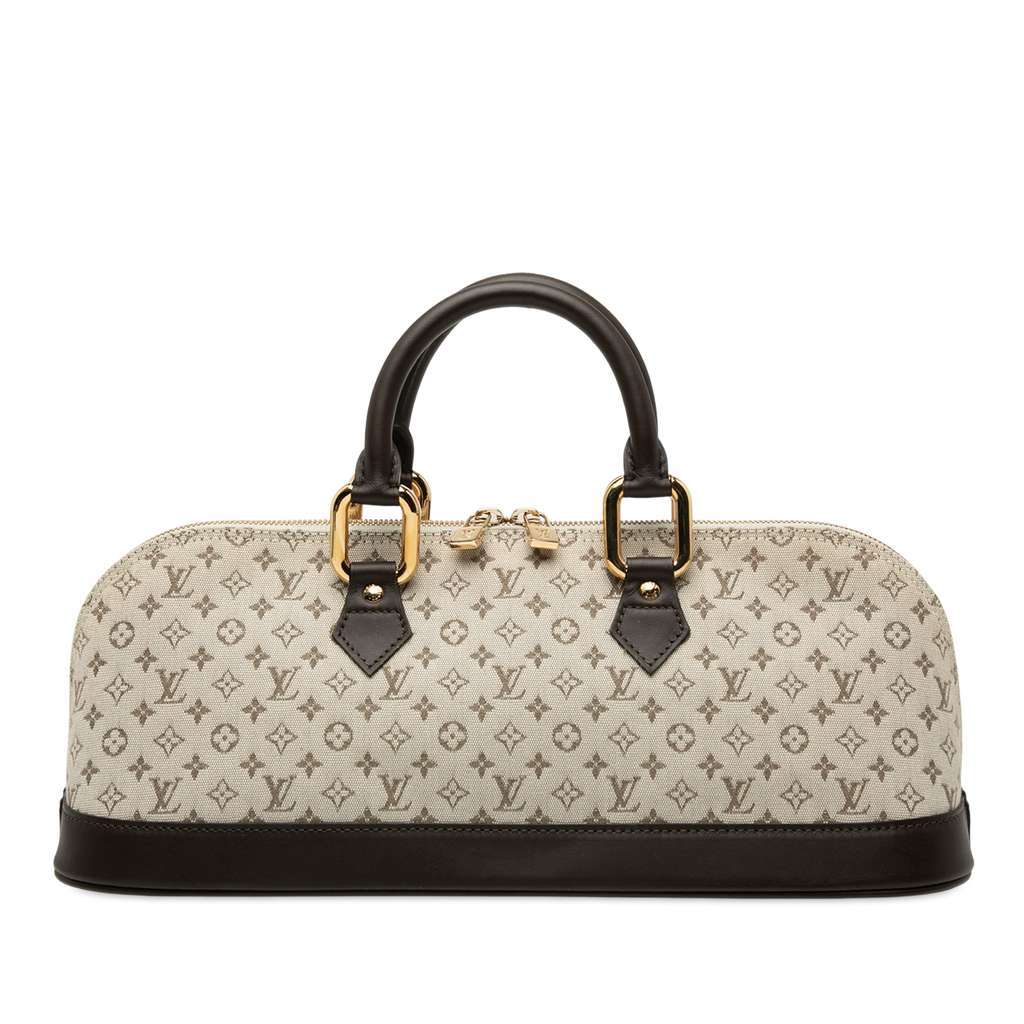 Louis Vuitton Monogram Mini Lin Alma Horizontal Brown Canvas Good - Front View