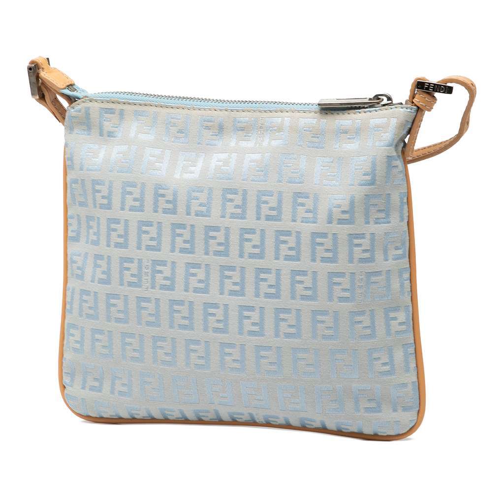 Fendi Zucchino Canvas Crossbody Blue Canvas Very good - Back View