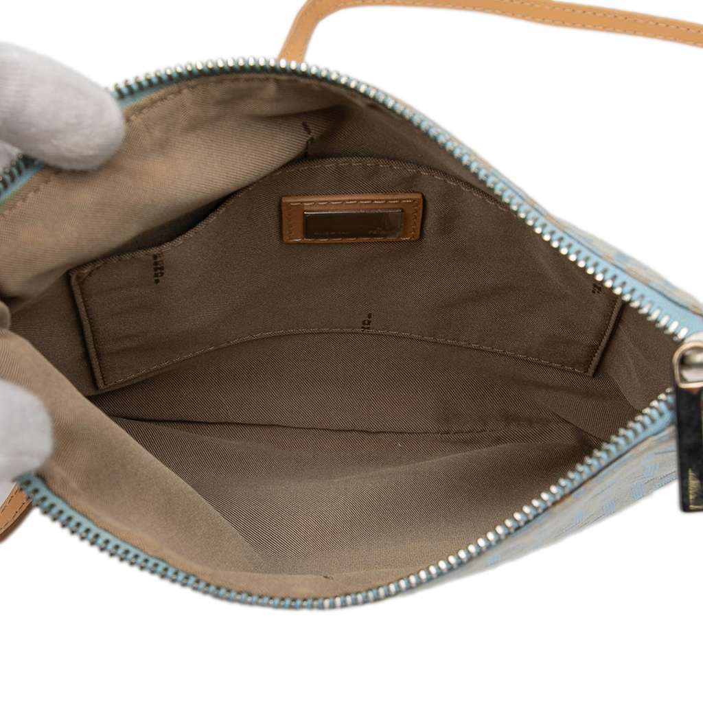 Fendi Zucchino Canvas Crossbody Blue Canvas Very good - Model View