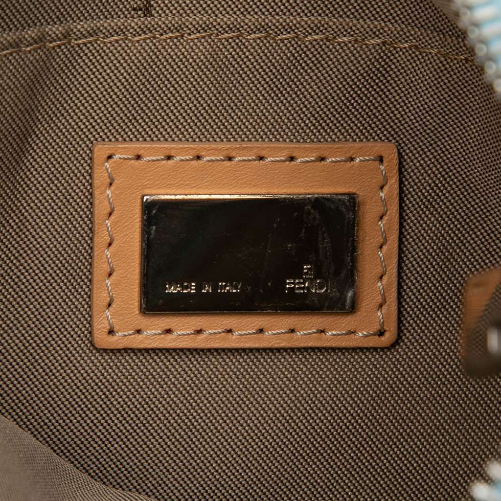 Fendi Zucchino Canvas Crossbody Blue Canvas Very good - Box View