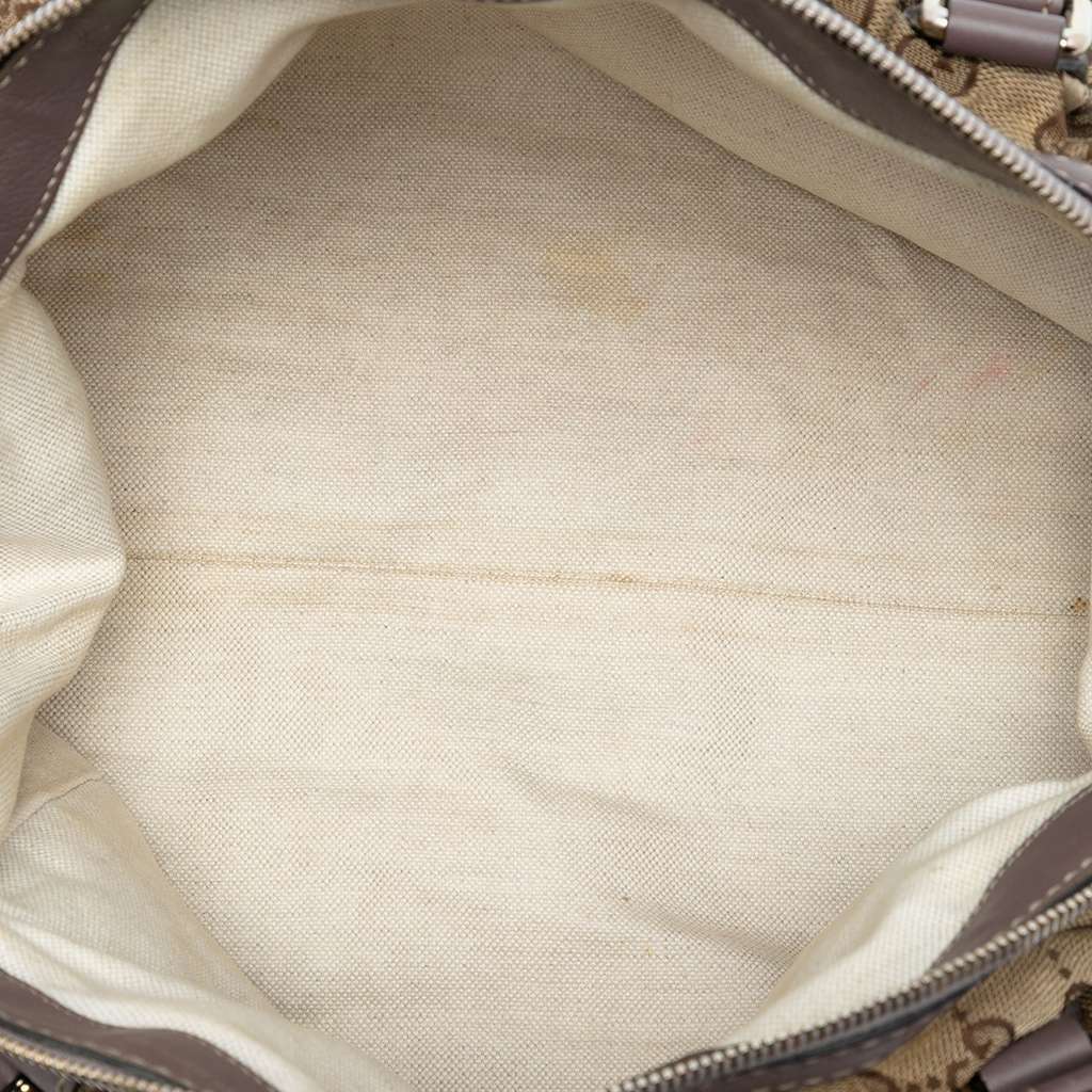 Gucci GG Canvas Sukey Satchel Brown Canvas Good - Model View