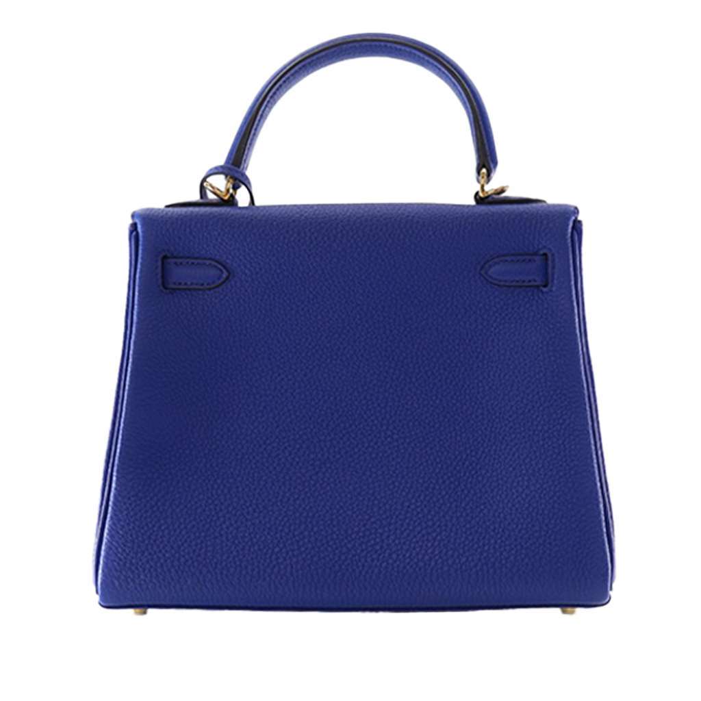 Hermès Togo Kelly II Retourne 25 Blue Leather Very good condition - Model View