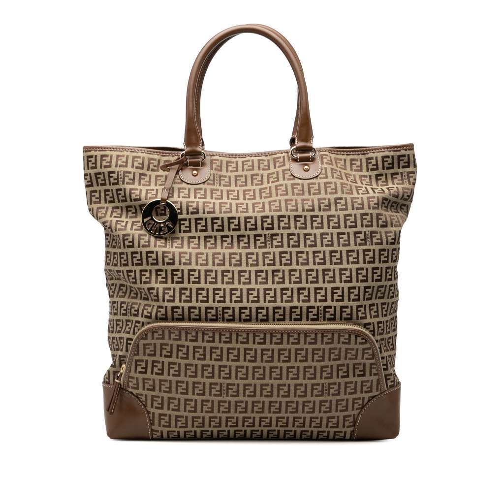 Fendi Zucchino Canvas Chef Shopping Tote Brown Canvas Very good - Front View