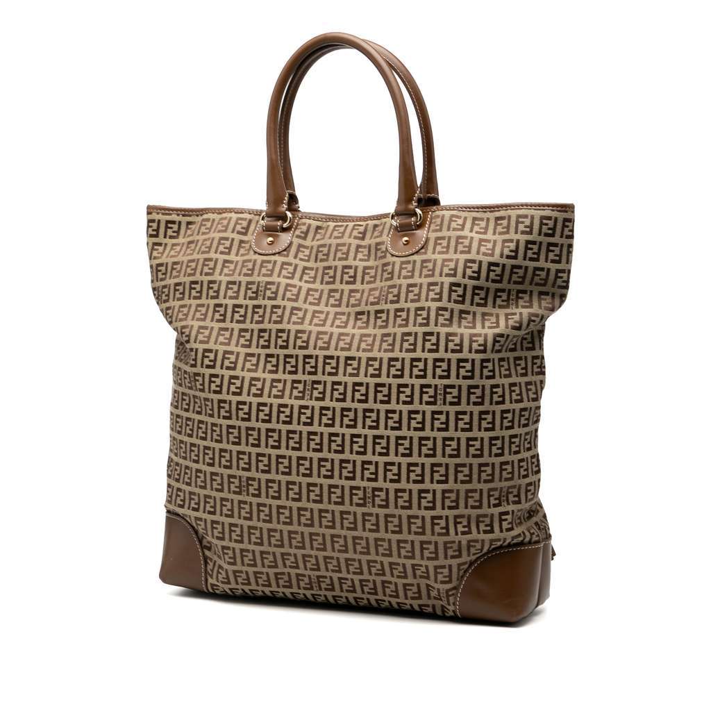 Fendi Zucchino Canvas Chef Shopping Tote Brown Canvas Very good - Back View