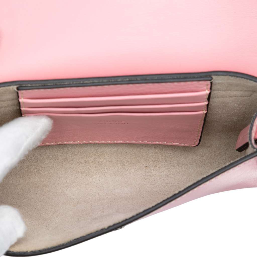 Chloé Mini Calfskin and Suede Faye Chain Crossbody Pink Leather Good condition - Model View