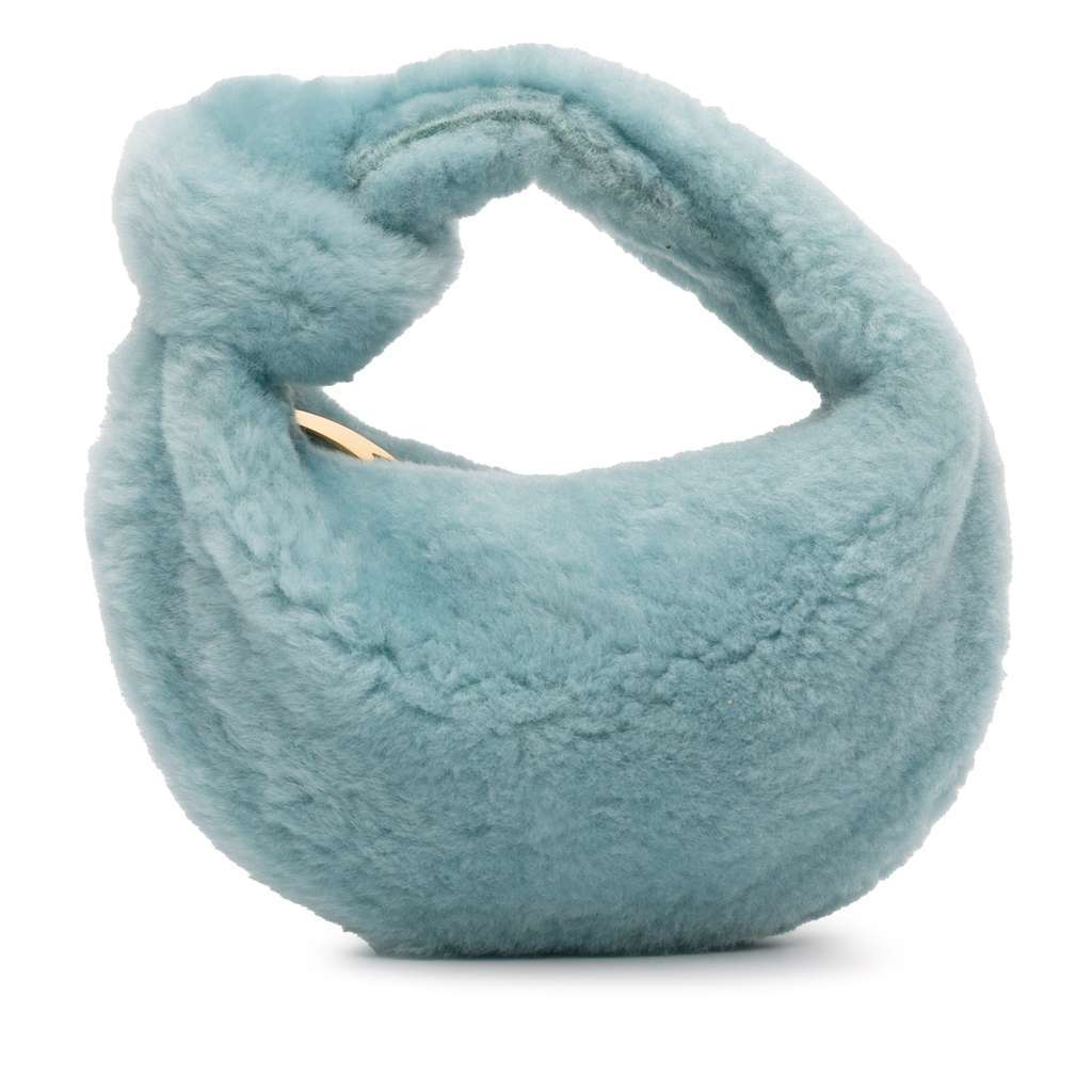 Bottega Veneta Mini Shearling Jodie Blue Very good - Front View