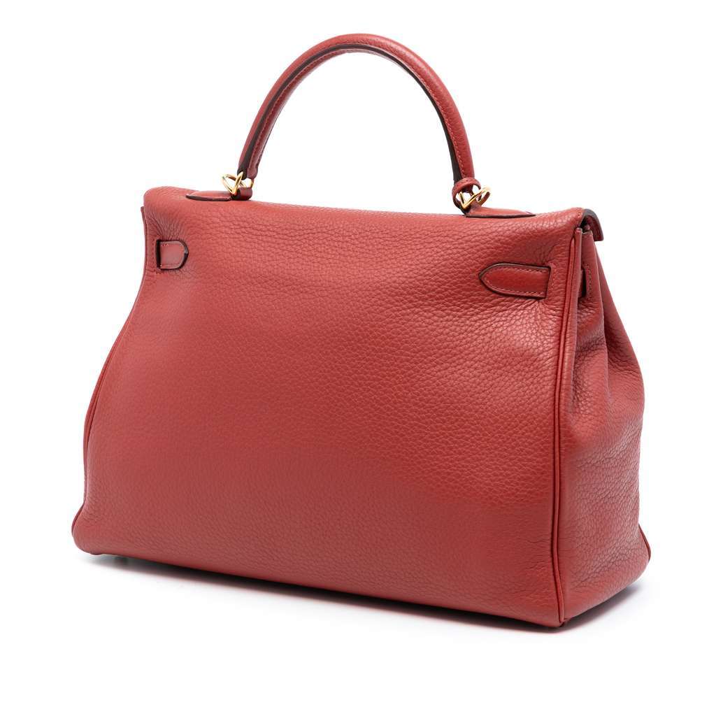 Hermès Togo Kelly II Retourne 35 Red Leather Good condition - Back View