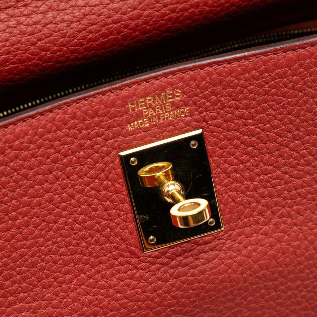 Hermès Togo Kelly II Retourne 35 Red Leather Good condition - Box View