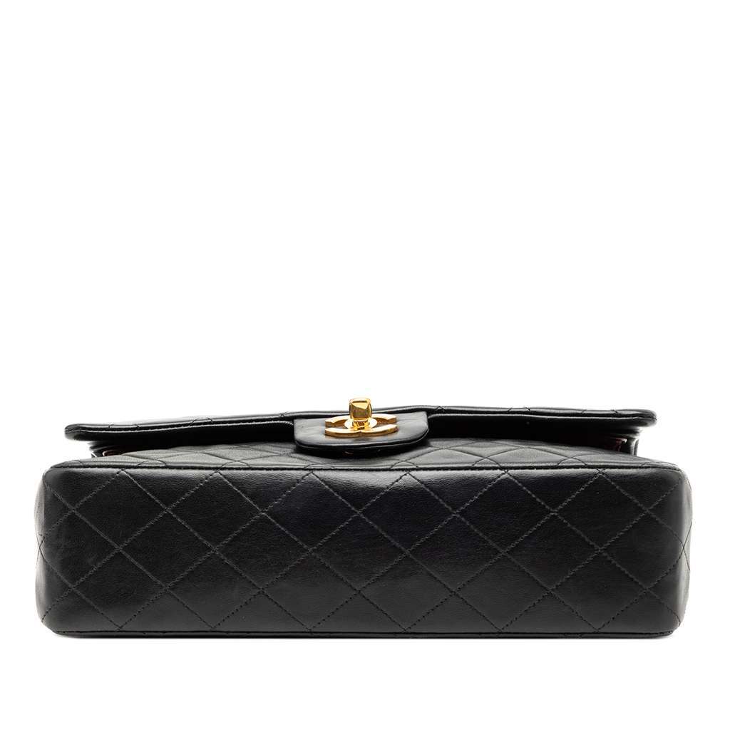 Chanel Medium Classic Lambskin Double Flap Black Leather Very good condition - Inside View