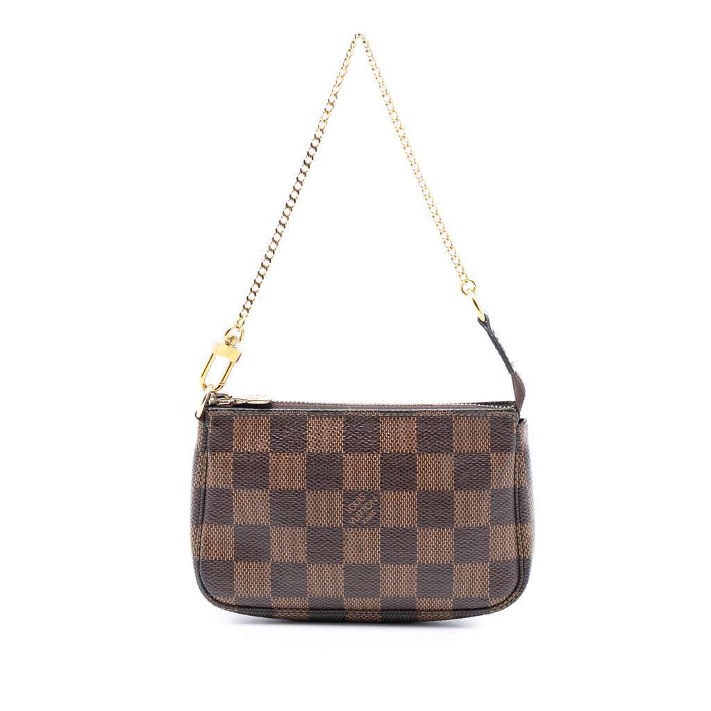 Louis Vuitton Damier Ebene Mini Pochette Accessoires Brown Very good - Front View