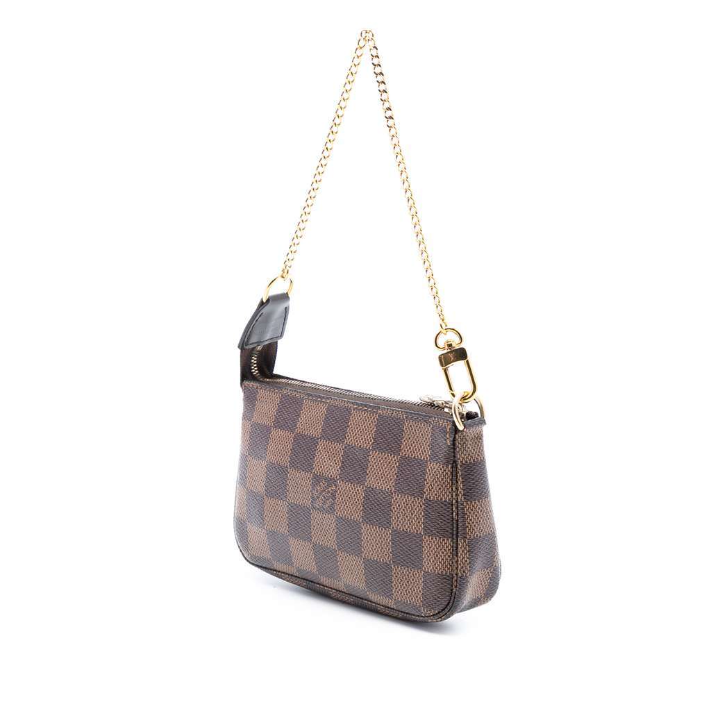 Louis Vuitton Damier Ebene Mini Pochette Accessoires Brown Very good - Back View