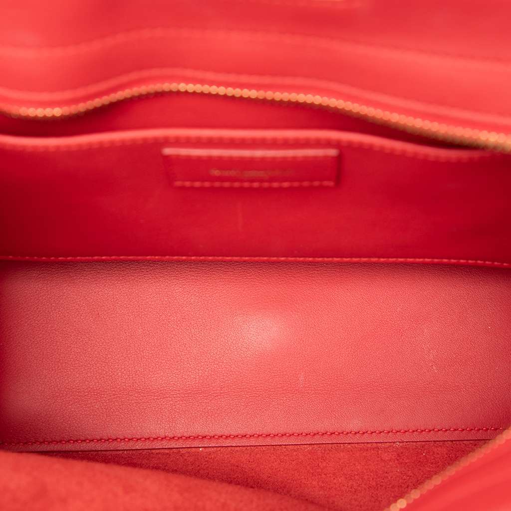 Saint Laurent Baby Leather Monogram Downtown Cabas Satchel Red Leather Very good - Model View