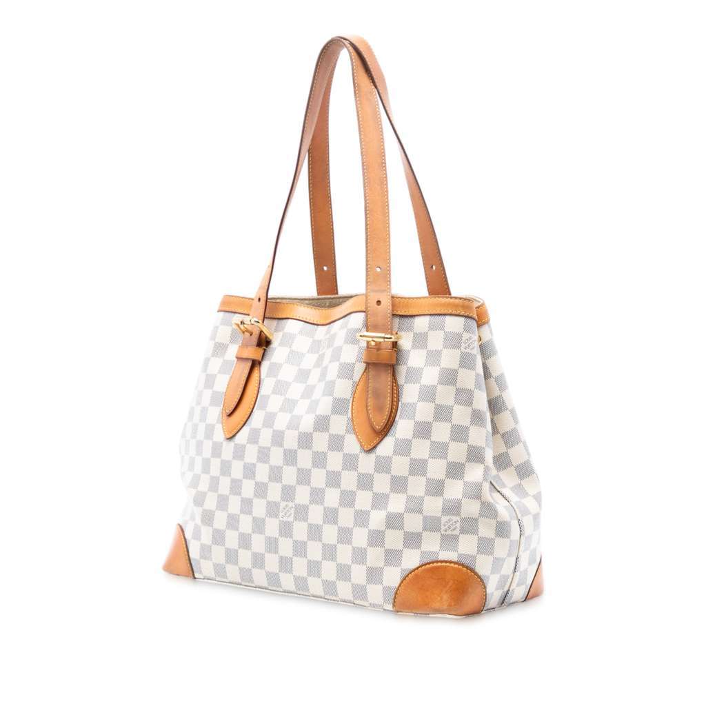 Louis Vuitton Damier Azur Hampstead MM White Good - Back View