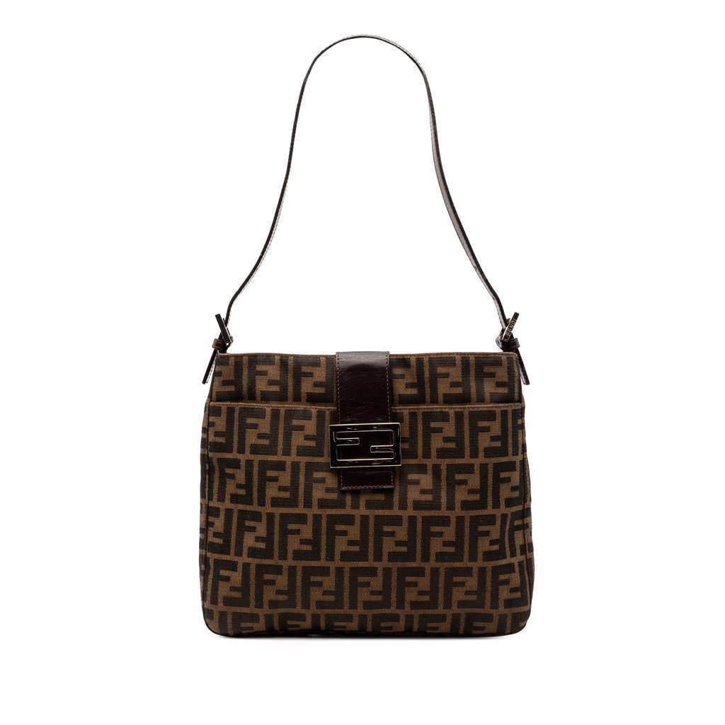 Fendi Zucca Canvas Shoulder Bag Brown Canvas Very good condition - Front View