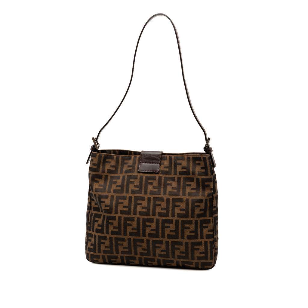 Fendi Zucca Canvas Shoulder Bag Brown Canvas Very good condition - Back View