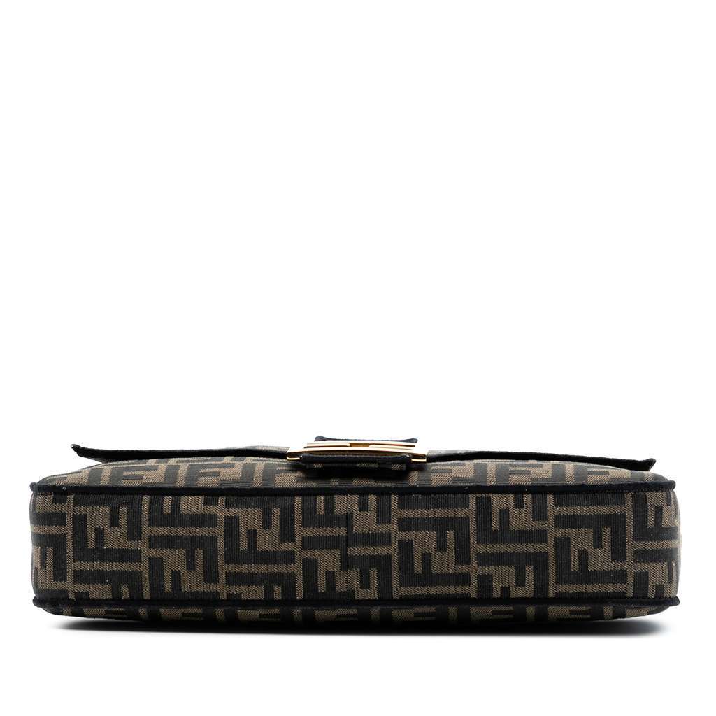 Fendi Large Zucca Canvas Baguette Satchel Brown Canvas Good condition - Inside View