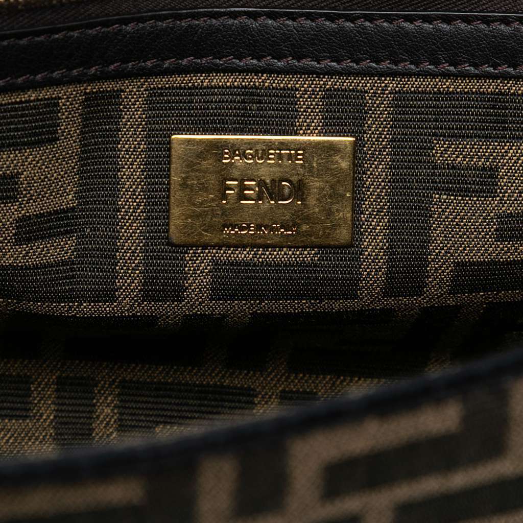 Fendi Large Zucca Canvas Baguette Satchel Brown Canvas Good condition - Box View