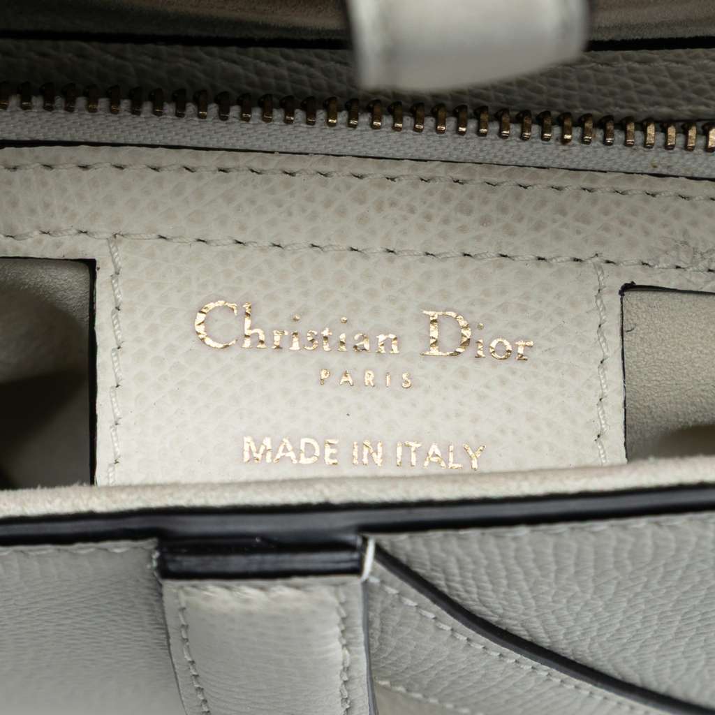 Dior Grained Calfskin Saddle Bag White Leather Good - Box View