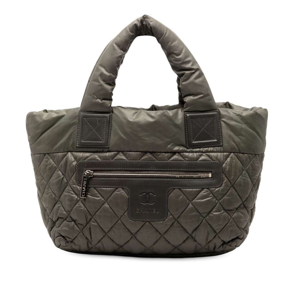 Chanel Small Quilted Nylon Coco Cocoon Tote Green Fair - Front View