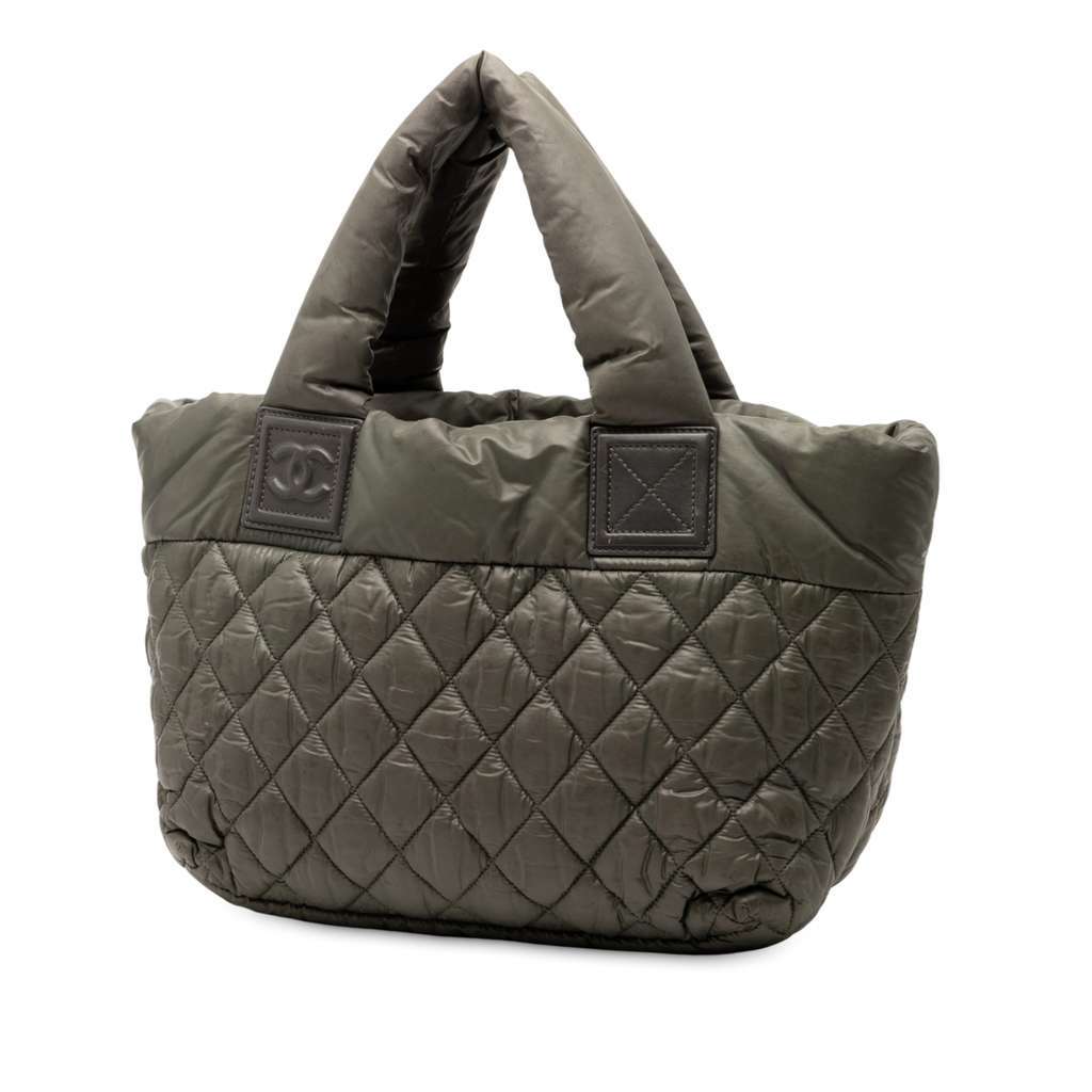 Chanel Small Quilted Nylon Coco Cocoon Tote Green Fair - Back View