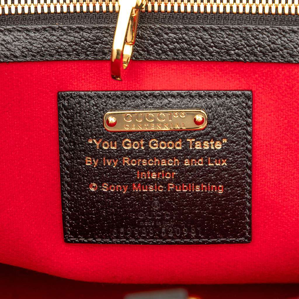 Gucci Felt 100 Centennial Satchel Red Wool Good - Box View