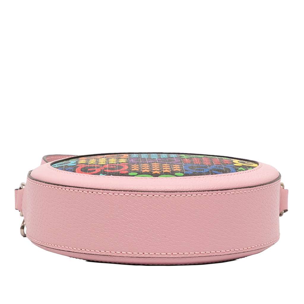 Gucci GG Supreme Psychedelic Round Crossbody Pink Canvas Good - Inside View