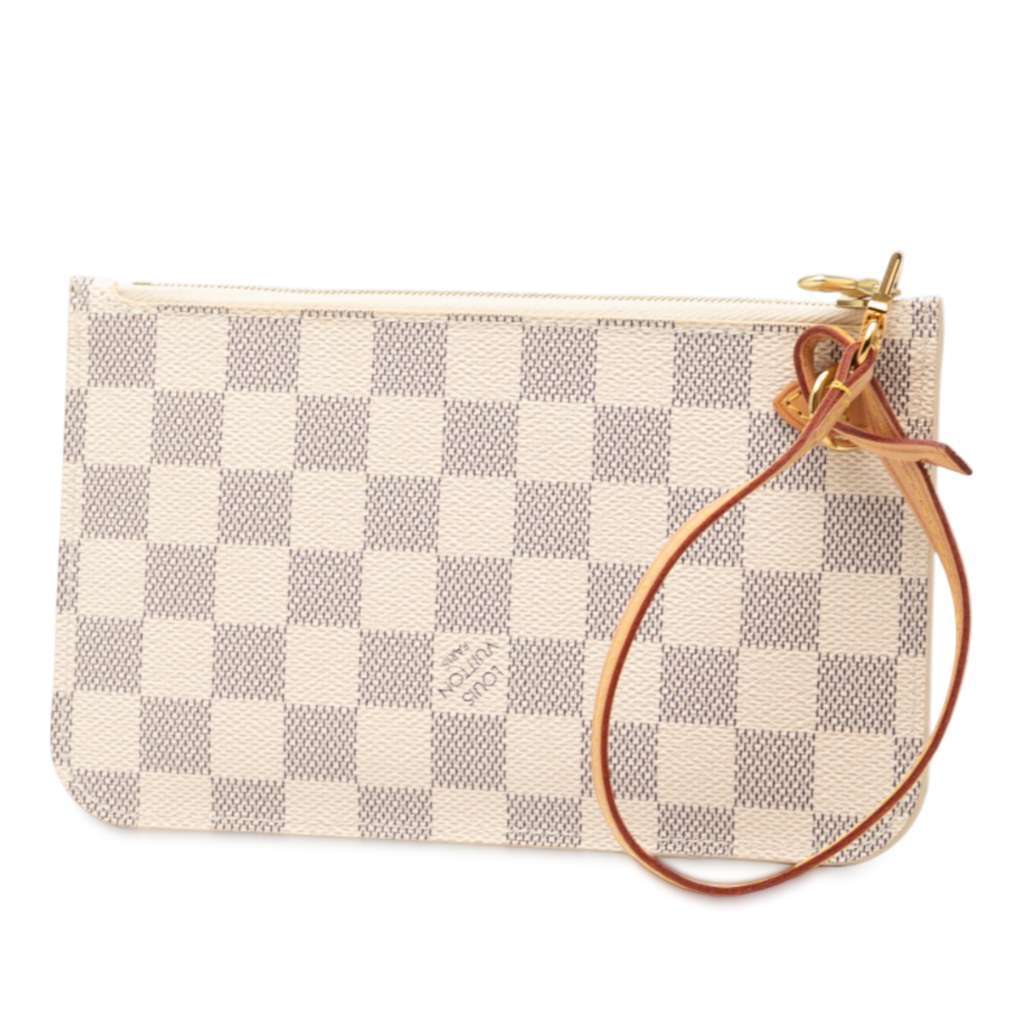 Louis Vuitton Damier Azur Neverfull Pouch PM White Good - Back View