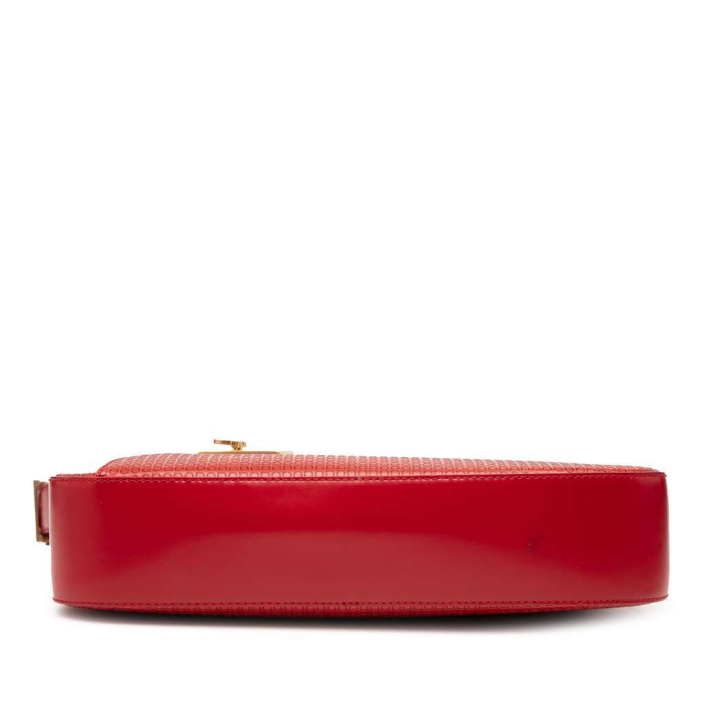 Salvatore Ferragamo Gancini Embossed Leather Shoulder Bag Red Leather Very good condition - Inside View