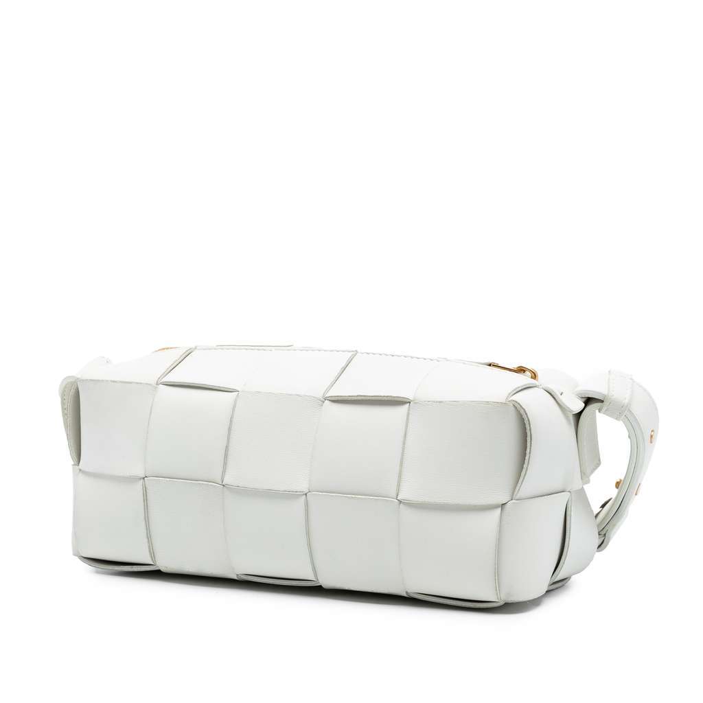Bottega Veneta Small Lambskin Intrecciato Brick Cassette White Leather Very good - Back View