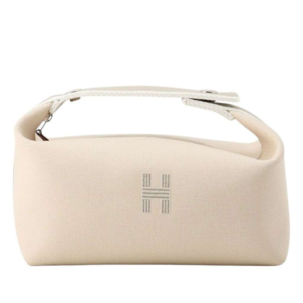 Hermès Small Toile Bride A Brac Case Brown Canvas Very good condition - Front View