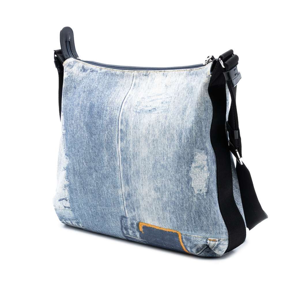 Dior Printed Denim Speedway Crossbody Blue Denim Very good - Back View