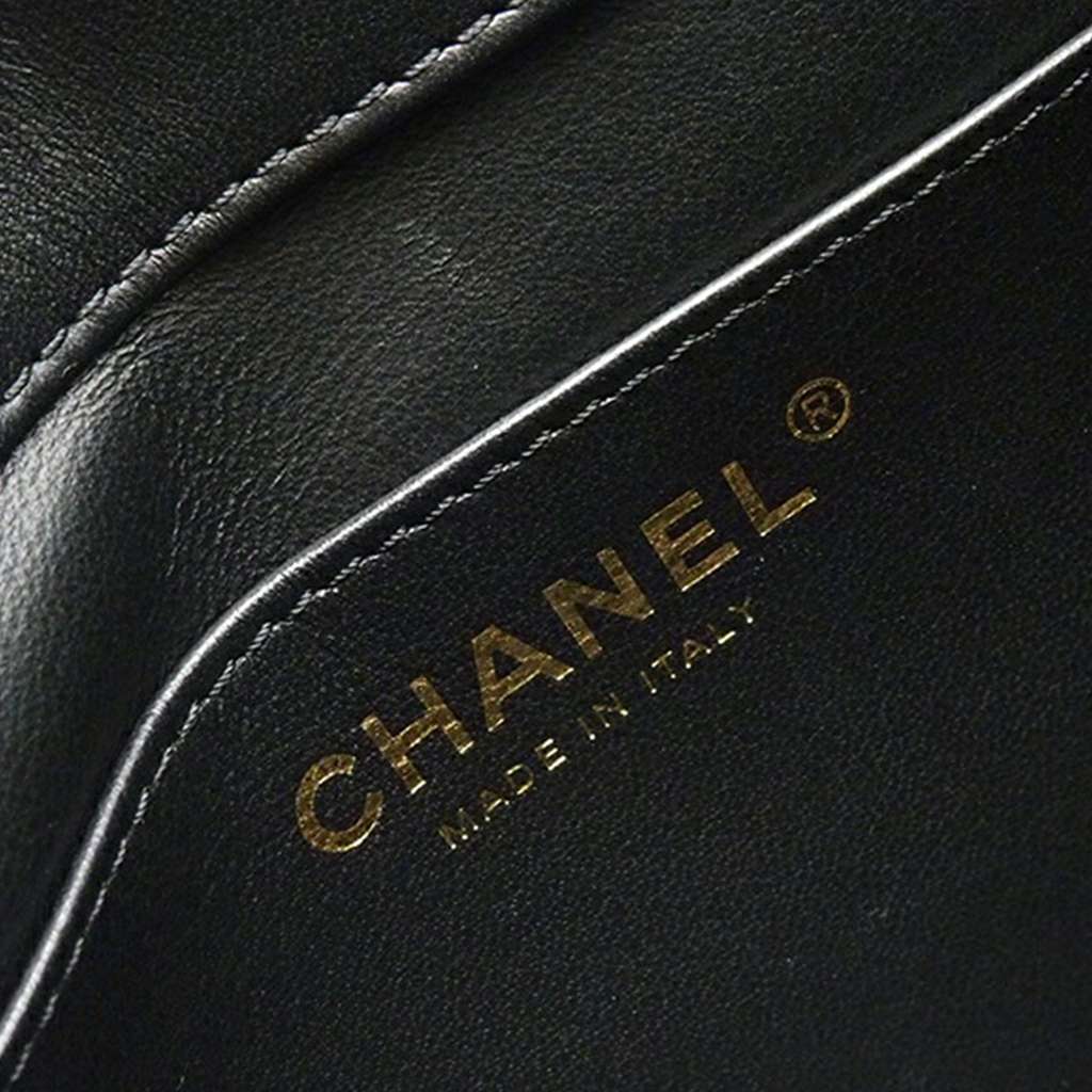 Chanel Mini Square Quilted Tweed Houndstooth Straight Single Flap Black Tweed Good - Box View