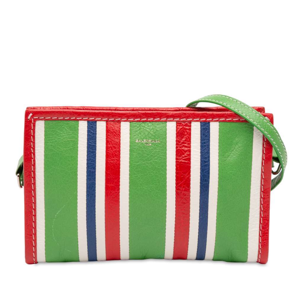 Balenciaga Lambskin Bazar Crossbody Green Leather Very good condition - Front View