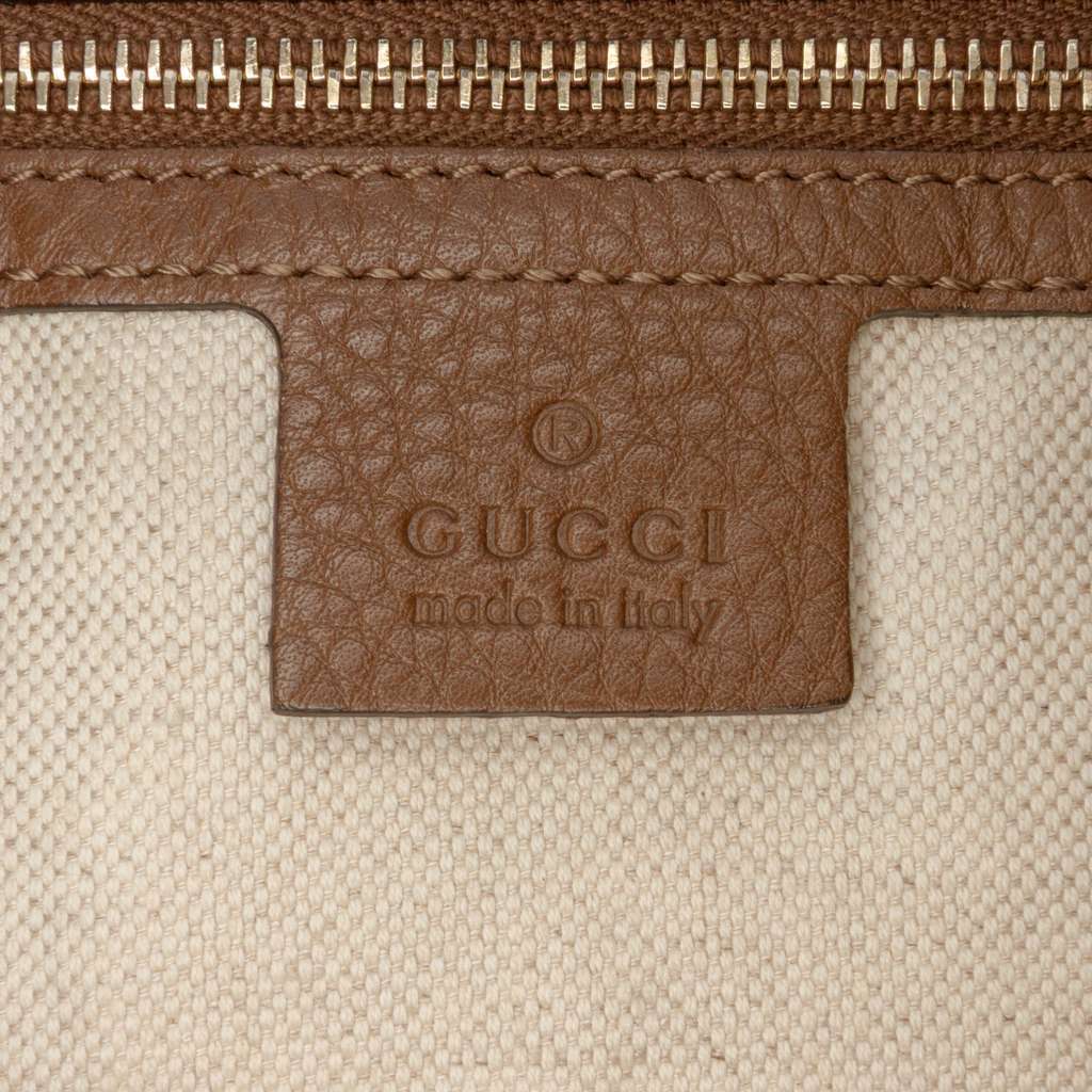 Gucci Tall Leather Bamboo Shopper Tote Brown Leather Good condition - Box View