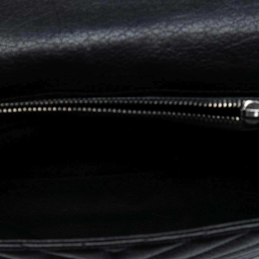 Saint Laurent Medium Chevron Sheepskin Monogram College Satchel Black Leather Good condition - Model View