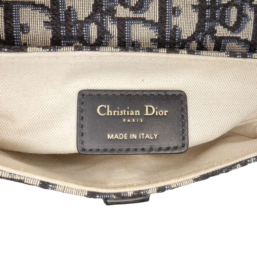 Dior Mini Oblique Canvas Saddle Bag Blue Canvas Very good - Box View