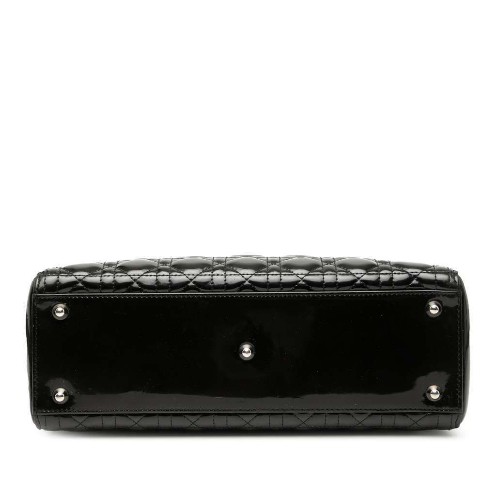 Dior Large Patent Cannage Lady Dior Black Leather Very good - Inside View