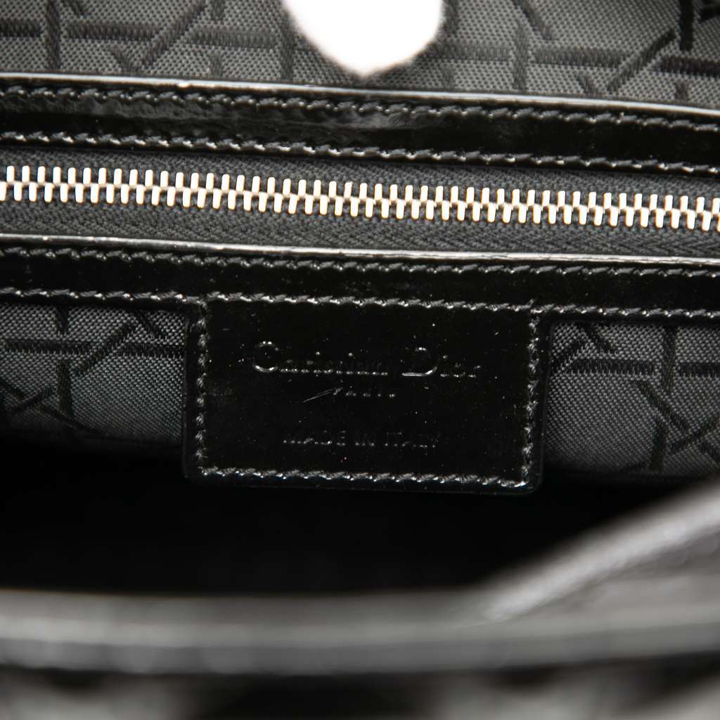 Dior Large Patent Cannage Lady Dior Black Leather Very good - Box View