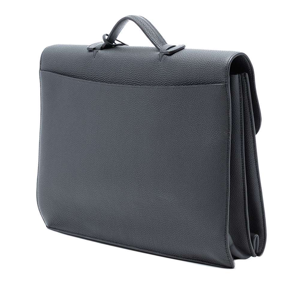 Hermès Togo Sac A Depeches 38 Black Leather Good condition - Back View