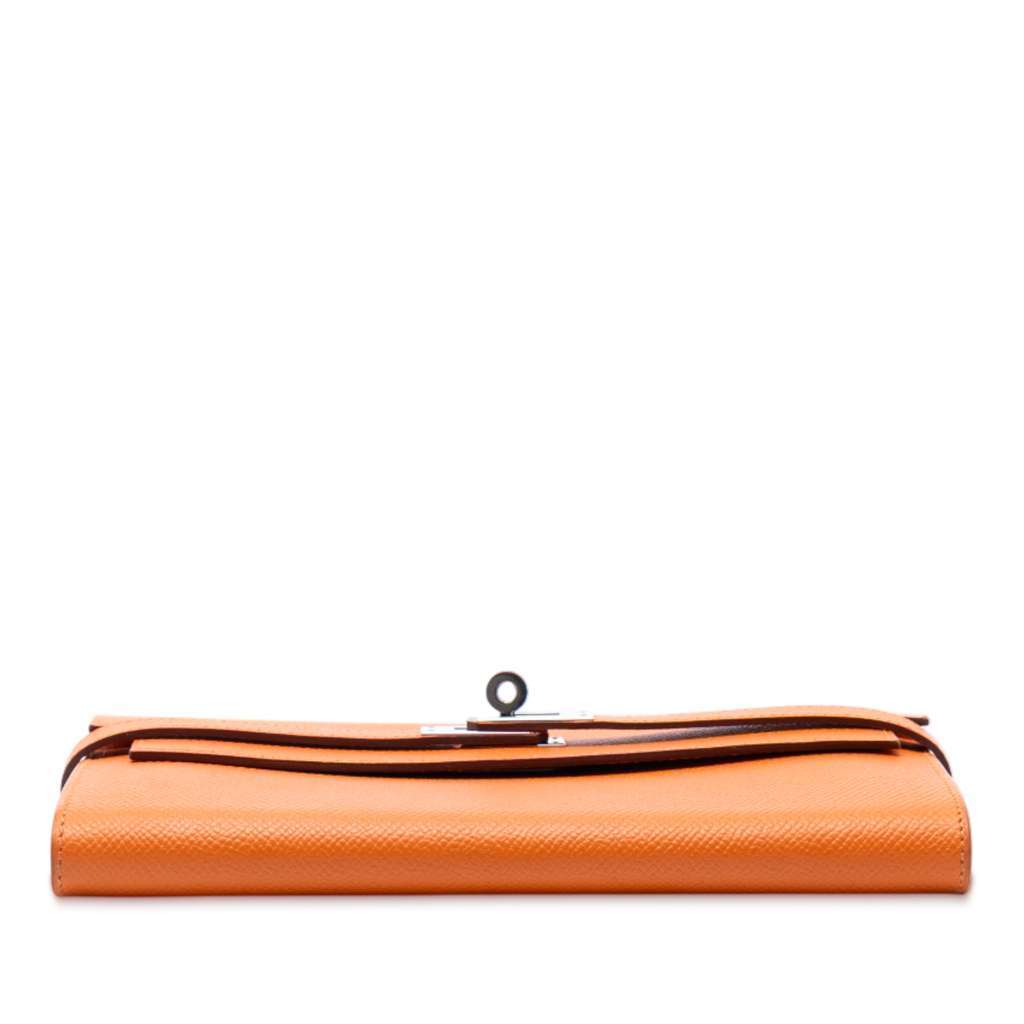 Hermès Epsom Kelly Trifold Long Wallet Orange Leather Very good condition - Inside View