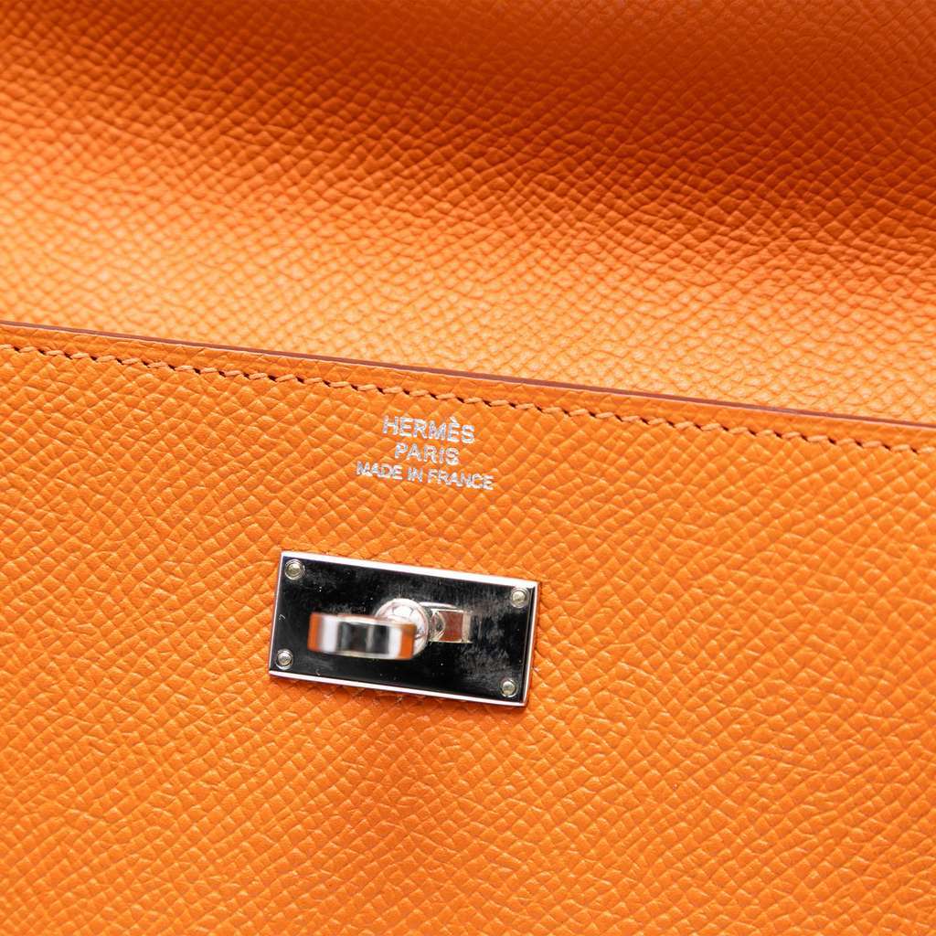 Hermès Epsom Kelly Trifold Long Wallet Orange Leather Very good condition - Box View