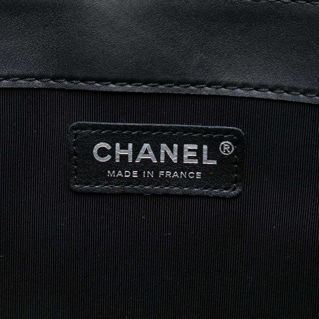 Chanel Extra Large Patent Boy Reverso Flap Black Leather Very good - Box View