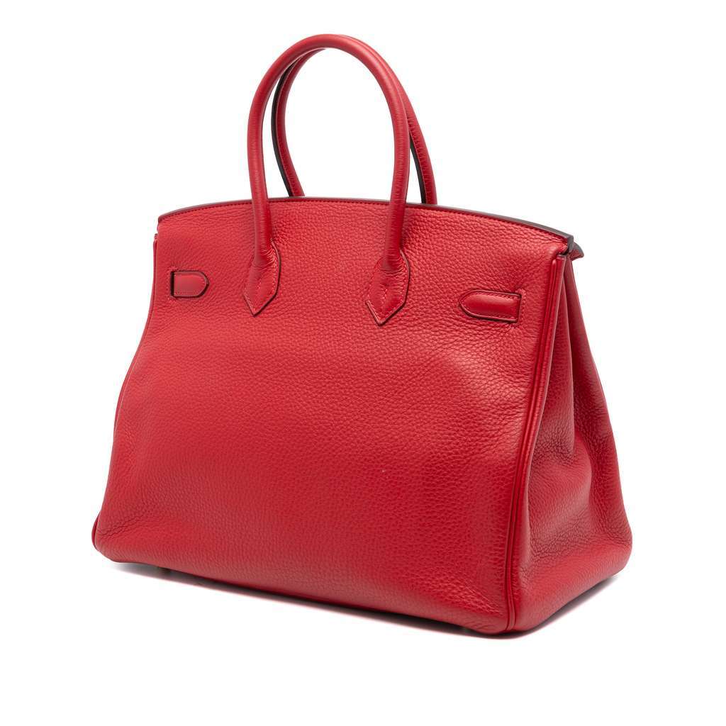 Hermès Togo Birkin Retourne 35 Red Leather Very good condition - Back View