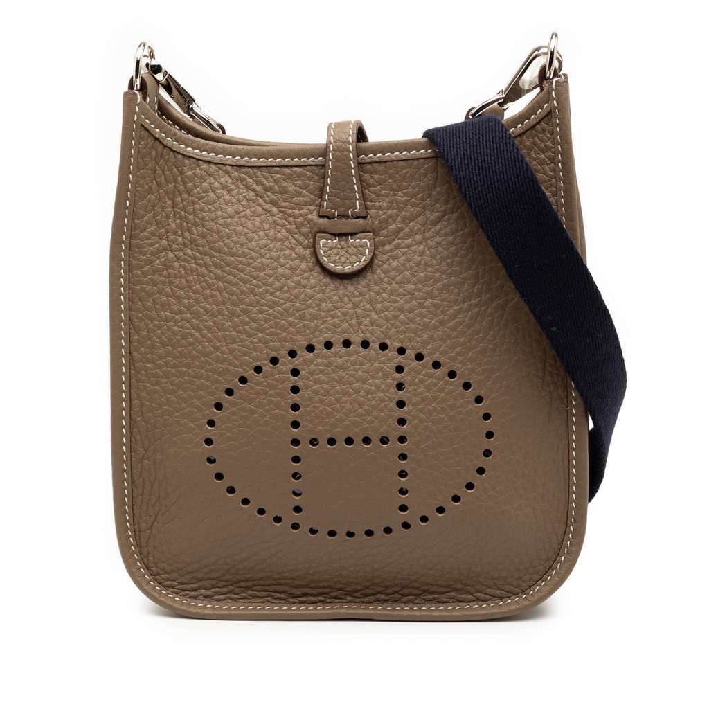 Hermès Clemence Evelyne TPM Brown Leather Good condition - Front View