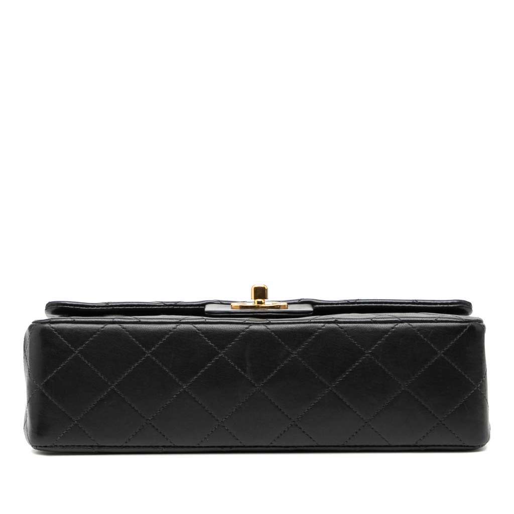 Chanel Small Classic Lambskin Double Flap Black Leather Good - Inside View