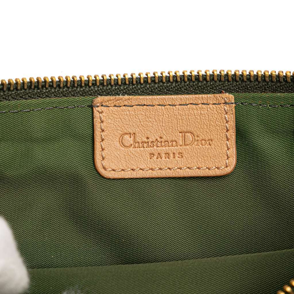 Dior Mini Diorissimo Canvas Saddle Pochette Green Canvas Good - Box View
